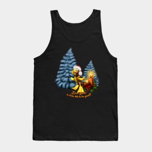 Funny duck with christmas hat Tank Top